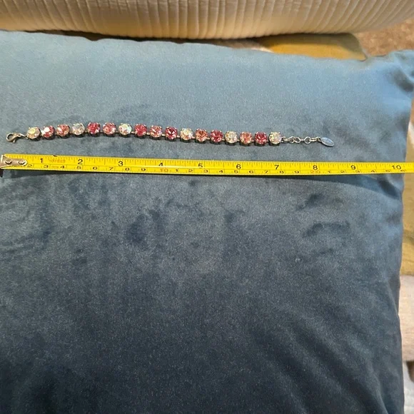 Pink Crystal Tennis Bracelet - Women Jewelry - Picture 10 of 10